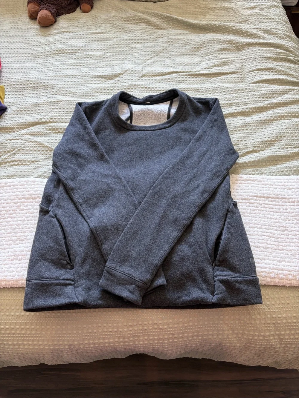 Women’s Lululemon Dark Gray Pullover Sweatshirt with Side Pockets and Cut-outs